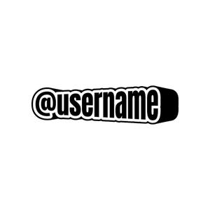 Custom Social Media Username Decal Sticker