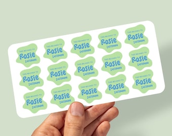 Personalized Waterproof Name Labels: Blob Shape Stickers, Daycare & School