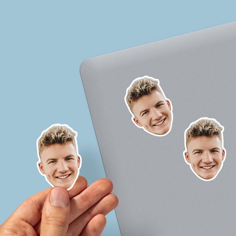 Custom Face Sticker Sheet Waterproof Upload Your Own Photos Vinyl ...