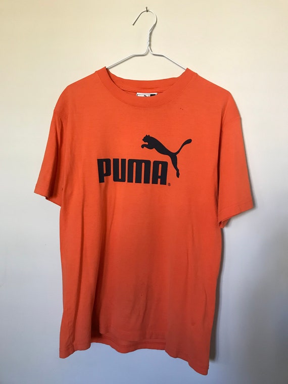 Vintage Orange Puma T-Shirt | Etsy