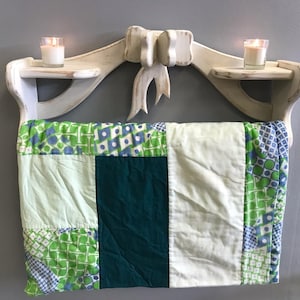 Distressed white quilt rack. Blanket rack. Towel rack. Quilt rack with shelves. Distressed white finish. Farm house style.