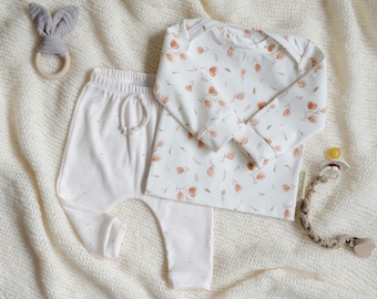 Latte Rib Knit Leggings, Newborn Pants, Cute Preemie Boy Clothes