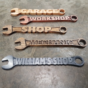 Wood Custom Wrench Sign (24 Inch), Multiple Finishes, Personalized