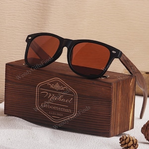 Groomsmen Gifts Personalized Groomsman Sunglasses Engraved Wood Sunglasses Custom Sunglasses for Groomsmen Gifts Set Groomsmen Proposal