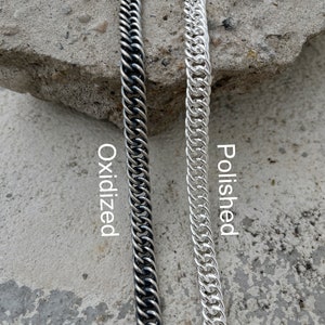 925 Sterling Silver Curb Necklace Chain, Mens Chain Necklace, Silver Cuba Link Chain Necklace, Curb Chain
