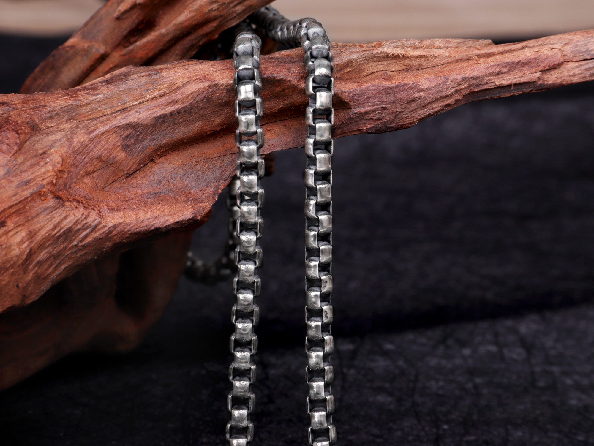 Mens Sterling Necklace Solid 925 Sterling Silver 3mm Round Box