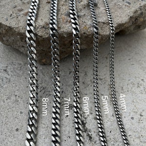 925 Sterling Silver Cuban Chain, Silver Curb Chain, Cuban Link Chain, Mens Silver Chain, Curb Link, Men Women Chain Necklace