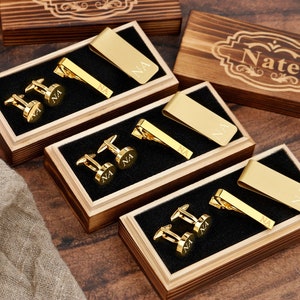 Groomsmen Gifts Groomsmen Cufflinks Tie Clip Engraved Money Clip Custom Cufflinks Groomsmen Gift Set Wedding Best Man Gifts Gold color