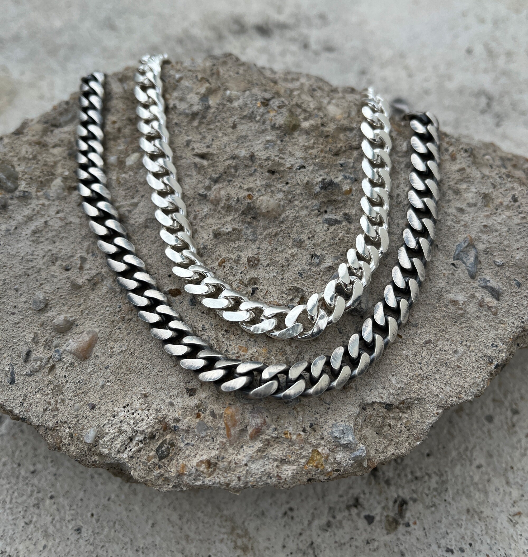 10mm 24 Top 316L Stainless Steel Heavy Silver Curb Cuban Chain Men Boy