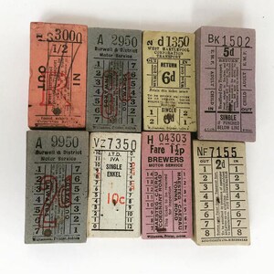 Vintage UK Bus Ticket Singles