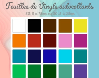 Feuilles de Vinyls autocollants lisse brillant stickers. trois tailles disponible