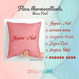 Texte, prénom en flex thermocollant écriture de Noël.