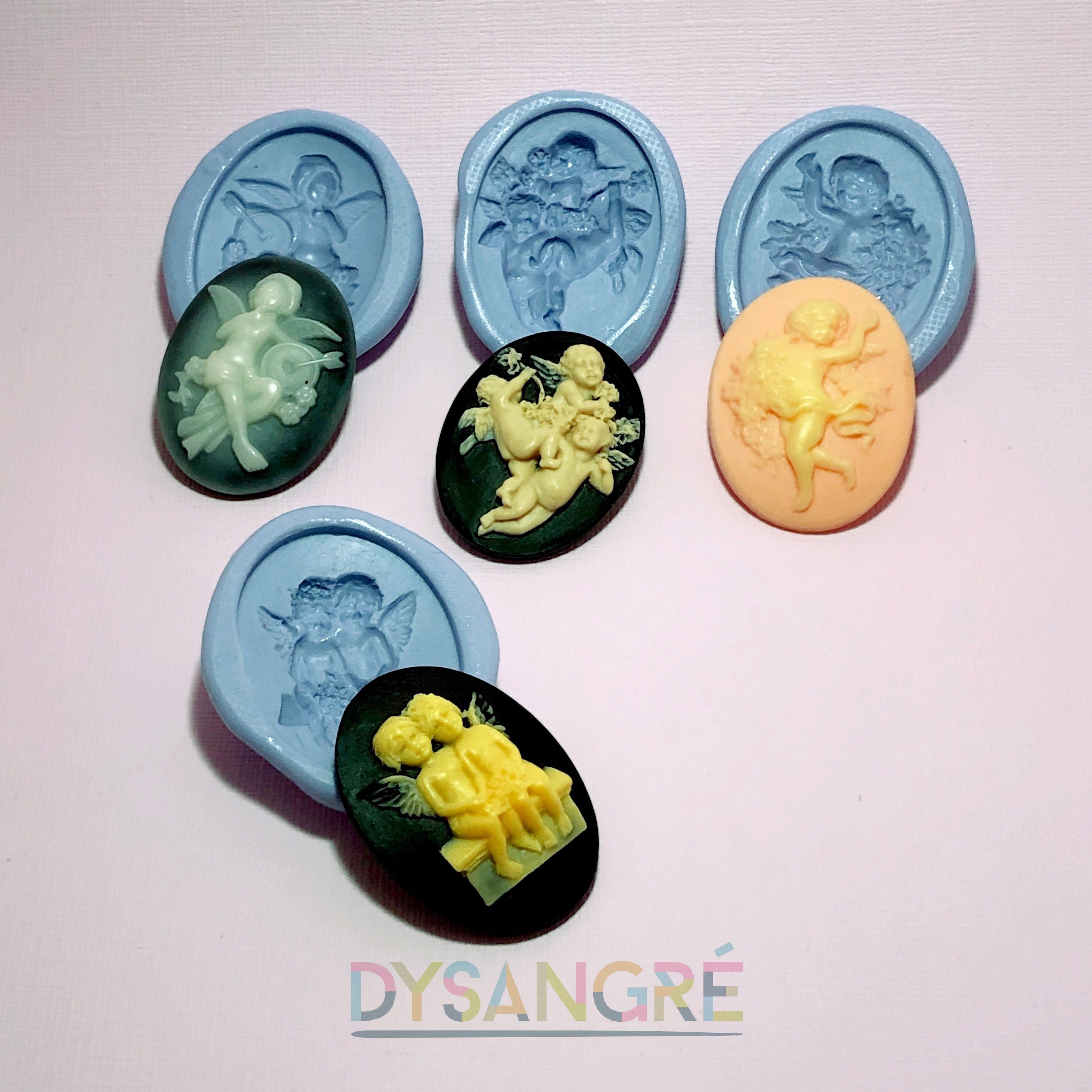 Silicone mold with angel cameo theme
