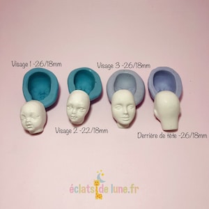 Face theme silicone mold, for resin, polymer, food, fimo ...