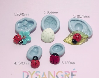 Ladybug themed silicone mold - happiness - decoration - molding