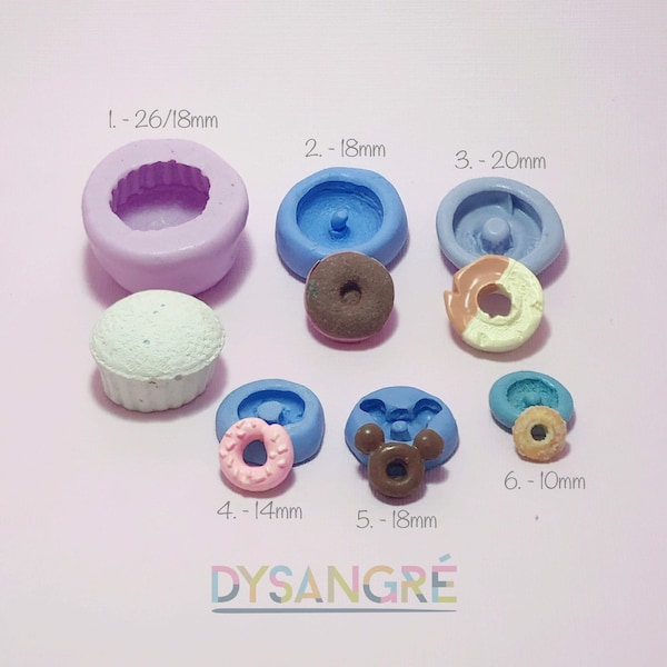 Cupcake and donut theme silicone molds