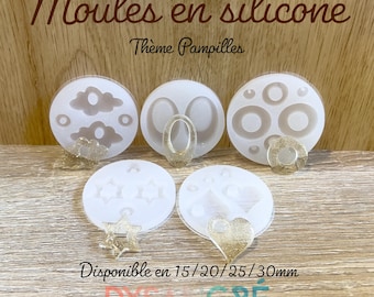 Mini moldes de silicona con borlas, de 20, 25, 30 o 35 mm, para crear joyas u otros artículos en polímero, resina epoxi y UV.