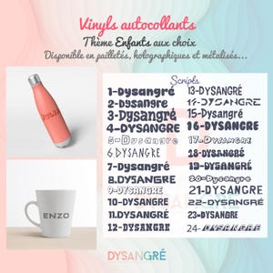 Adesivi in vinile adesivo adesivo permanente personalizzato con nome o parola. Tema bambini