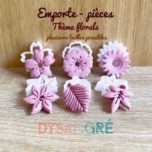 Floral shape cookie cutter, polymer clay cutter, clay cutter, tassels, flowers, foliage.