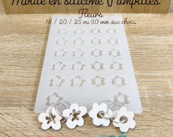 Moldes de silicona con borlas florales, de 15, 20, 25 o 30 mm, para crear joyas u otros artículos en polímero, resina epoxi y UV.