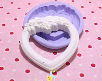 Heart-shaped frame silicone mold 70/65 mm