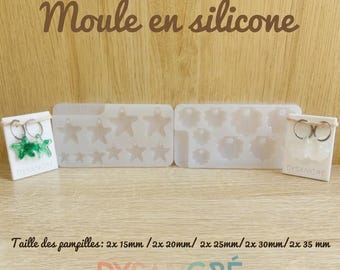 Multi-size silicone tassel molds with a marine theme of 15, 20, 25, 30 and 35 mm for polymer, epoxy resin and UV creations.