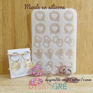 Hartvormige siliconen mallen met kwastjes, 20, 25, 30, 35 mm, voor het maken van sieraden van epoxyhars en UV-lak.