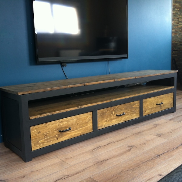 WOODEN AND METAL TV stand