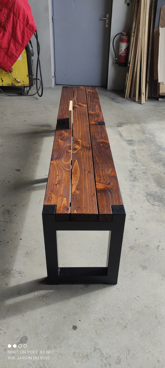 Mega Industrial Bench in Wood and Metal Etsy UK