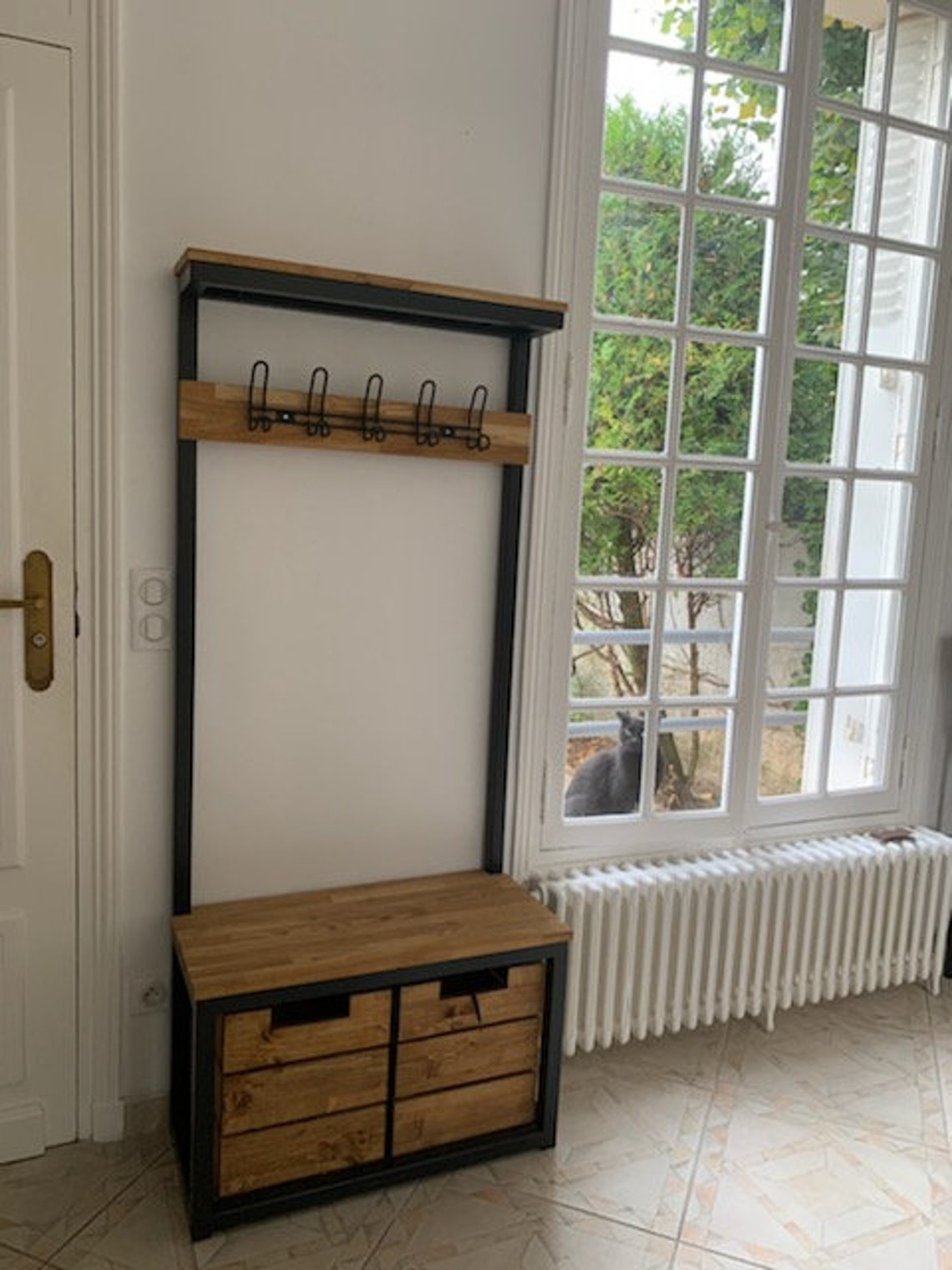 HomCom Meuble d'entrée 4 en 1 avec banc coffre & 8 crochets, MDF, 71,5x39,5x170cm, blanc (837-031) au meilleur prix sur HomCom Meuble d'entrée 4 en 1 avec banc coffre & 8 crochets, MDF, 71,5x39,5x170cm, blanc (837-031) au meilleur prix sur