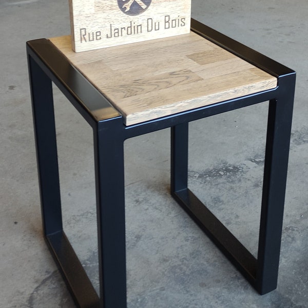 Tabouret en Chêne et métal