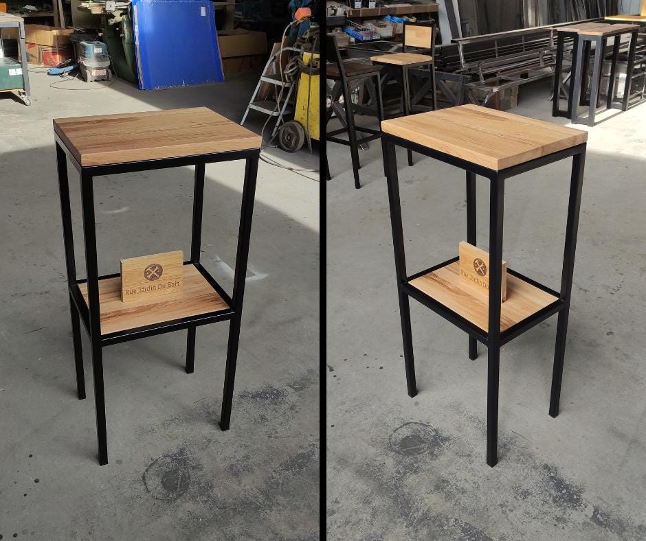 Étagère Colonne Métal Et Bois