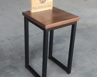 Tabouret en Chêne et métal