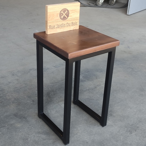 Tabouret en Chêne et métal