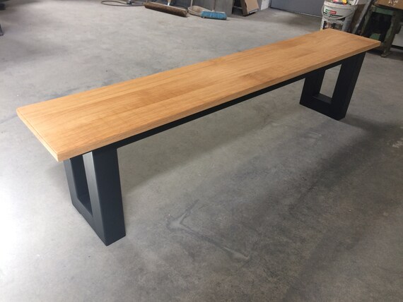 Banc En Chene Et Metal Etsy