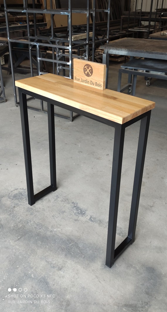 Table Console d'Entrée Cadre en Acier Style Moderne pour Bistro