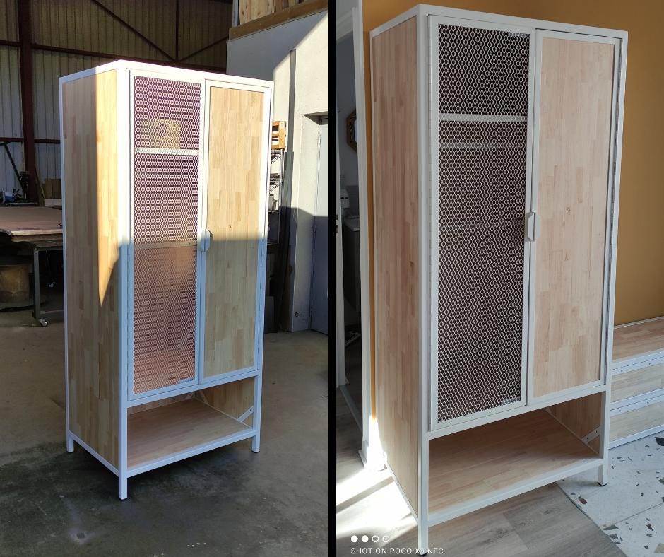 Armoire Penderie Bois Et Métal