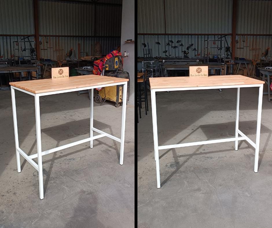 Table Haute Mange Debout En Bois Et Métal