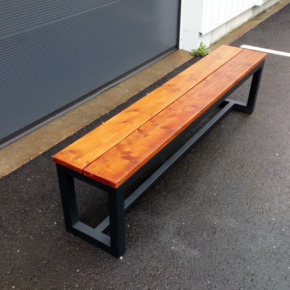 Banc Industriel En Bois Et Metal Etsy