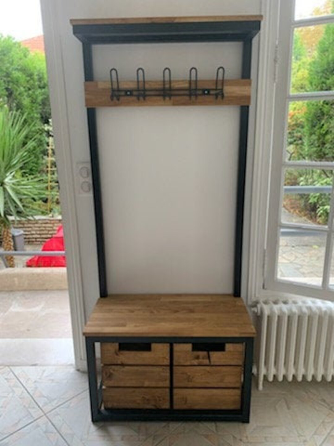Fabriquer Un Banc De Rangement Meuble dentrée Banc Porte manteau avec 2 caisses de - Etsy France