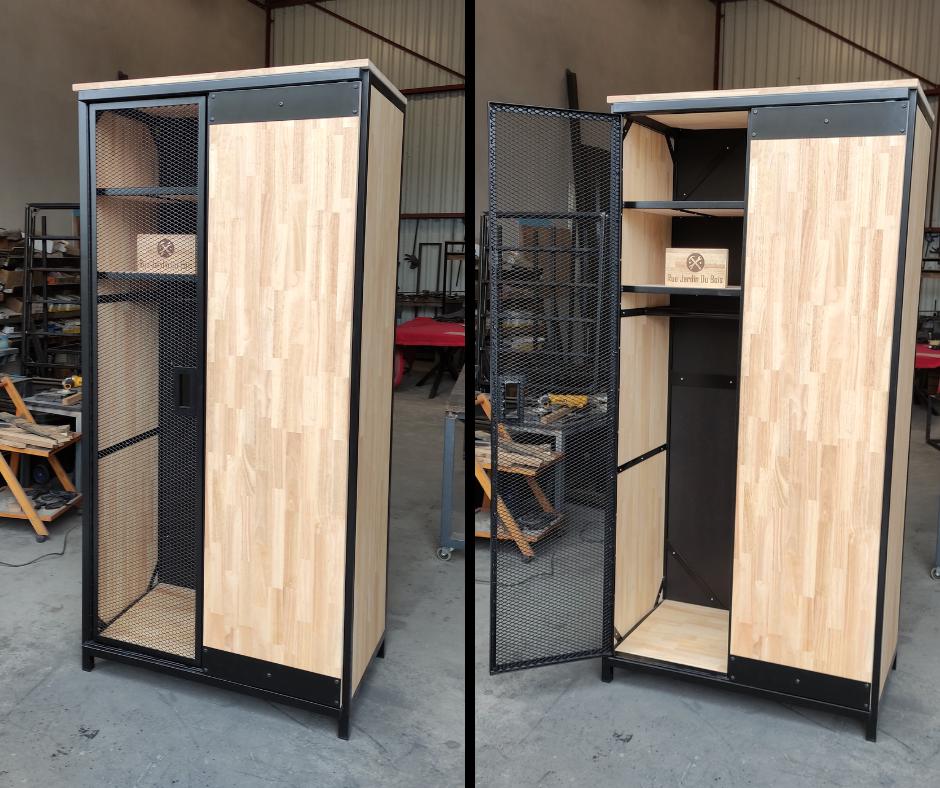 Armoire Penderie Bois Et Métal