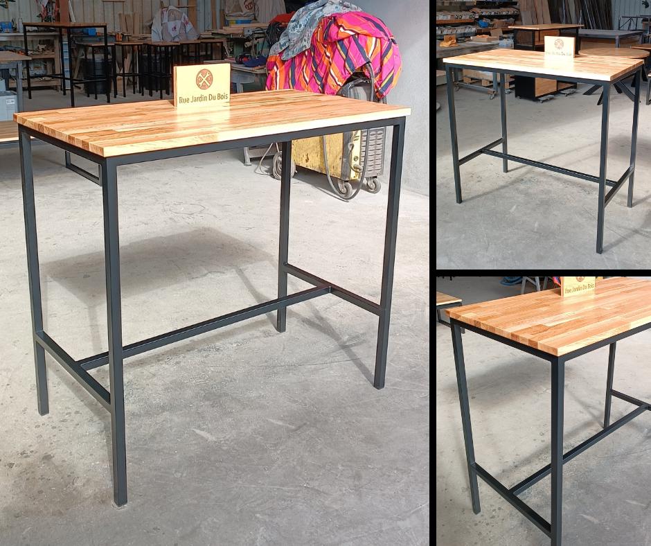Table Haute Mange Debout En Bois Et Métal