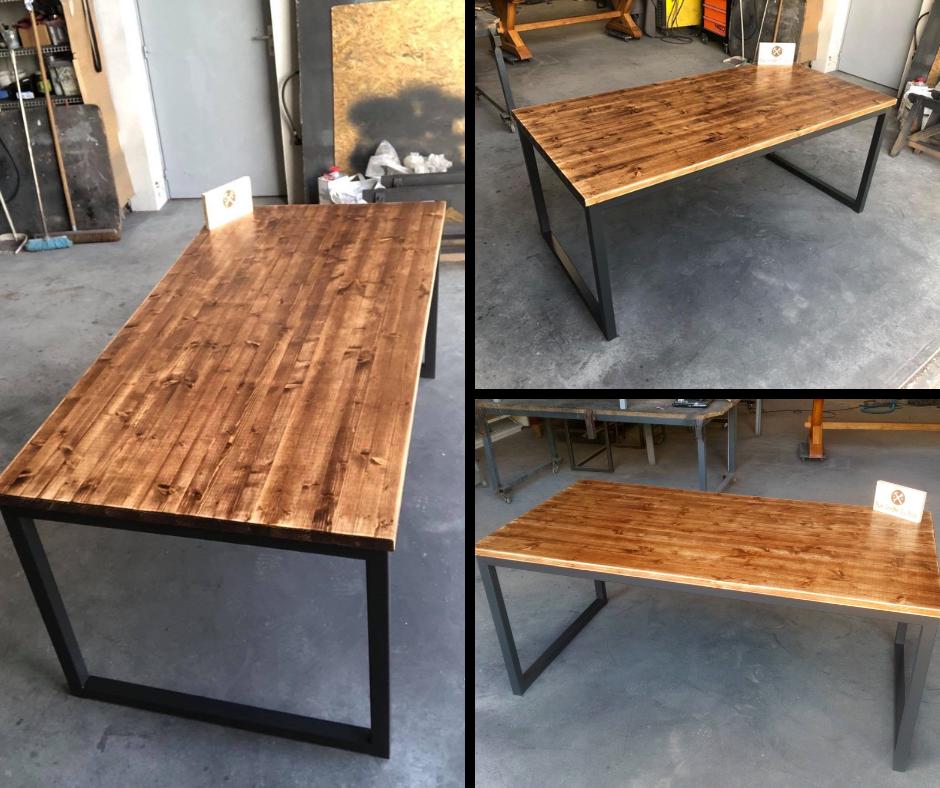 Table Industrielle En Bois Et Métal