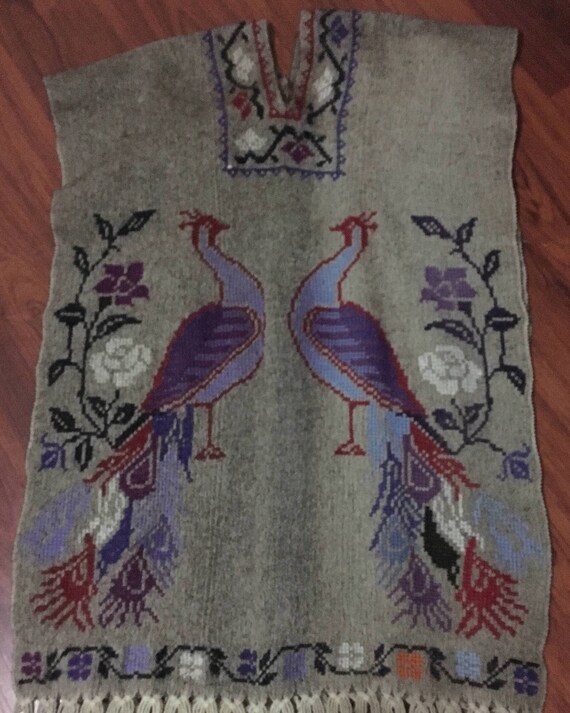 Vintage Native American Indian Peacock and Flower