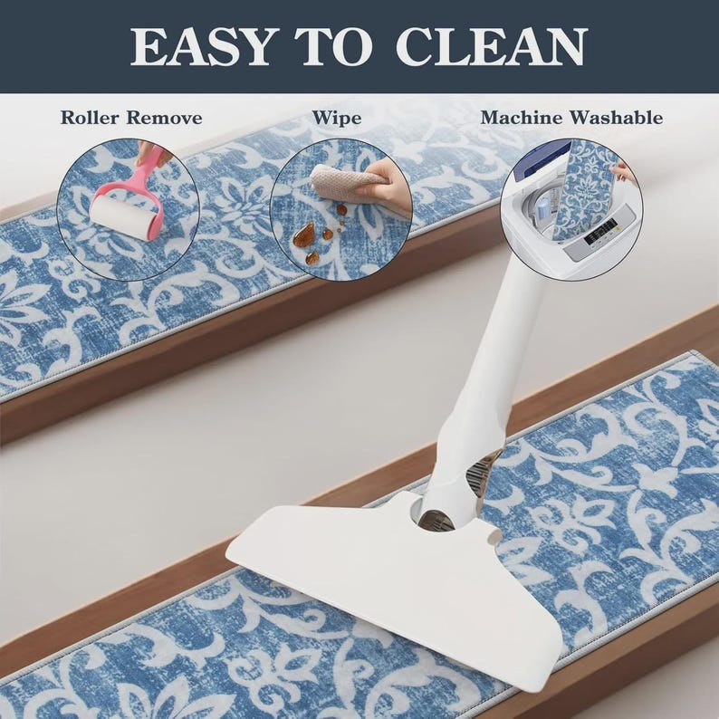 Top Roller Rug Sparrow Stair Treads, Non-slip Stair Rug (8