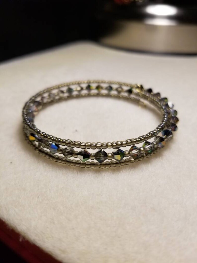 Memory wire bracelets with crystals Etsy