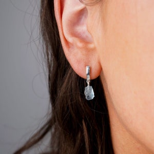 Raw Aquamarine Stud Earrings, Aquamarine Earrings, Raw Aquamarine Stud Earrings,Aquamarine Jewelry,Aquamarine Studs, March Birthstone
