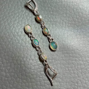Oval australischer Feueropal Sterling Silber Tropfen Ohrring -Opal Ohrringe -Opal Schmuck -Silber Ohrringe -Edelstein Tropfen Ohrringe Geschenk für sie