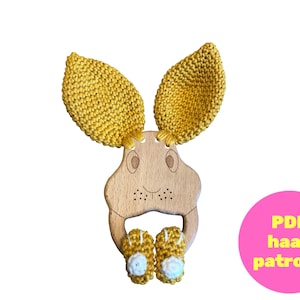 Haakpatroon houten bijtring konijntje met knisperoortjes | PDF | Bijtring | Amigurumi | Nederlands | WTF Wattefreubelen
