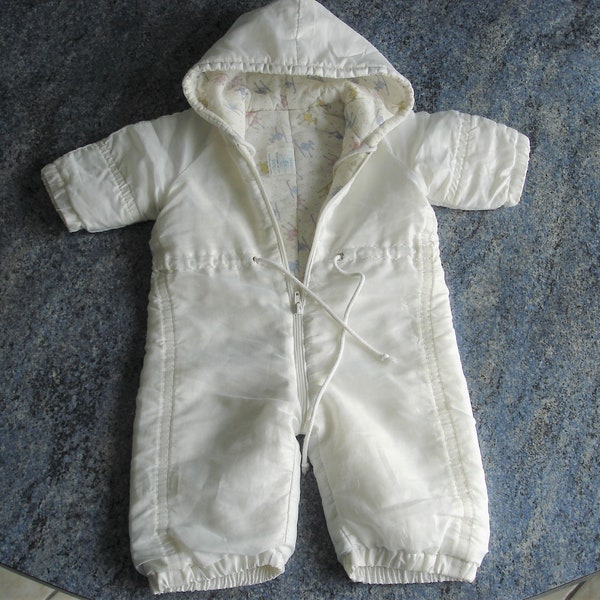 combinaison mi-saison bébé de 3 mois blanche vintage de marque ALBERT made in France